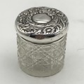 Antique Sterling Silver and Crystal Dressing Table Jar