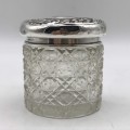 Antique Sterling Silver and Crystal Dressing Table Jar