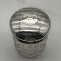 Antique Solid Silver and Glass Dressing Table Jar