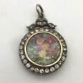 Victorian Silver and Gold Paste Locket Pendant