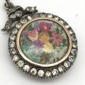 Victorian Silver and Gold Paste Locket Pendant