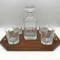 Elegant Crystal `Whisky Decanter and Glasses` with Tray