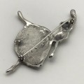Large Solid Silver `Ballerina` Vintage Brooch