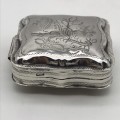 Antique Solid Silver Trinket or Pill Box