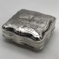 Antique Solid Silver Trinket or Pill Box