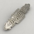 Victorian Silver `BABY` Brooch (1899)