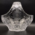 Large Attractive `Rose-Cut` Vintage Crystal Basket