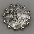 Attractive Victorian Engraved & Cut-Out Silver Brooch (1879)