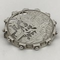 Attractive Victorian Engraved & Cut-Out Silver Brooch (1879)