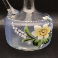 1950`s Hand-Blown, Painted Glass Decanter & Stopper