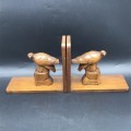 Early Carved Wood `Eagle` Bookends