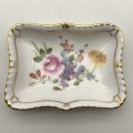 Pair Royal Crown Derby `Posies` Butter Dishes with Knife