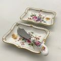 Pair Royal Crown Derby `Posies` Butter Dishes with Knife