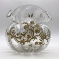 Victorian `Gilt Decorated - Handkerchief` Glass Vase