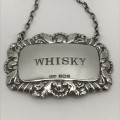 Sterling Silver `WHISKY` Decanter Label