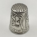 Early Solid Silver `Charles & Diana` Thimble