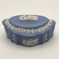 Blue Oval `Wedgwood` Jasperware Trinket Box