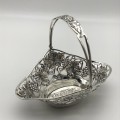 Pretty Sterling Silver `Art Nouveau`  Basket (1904)