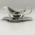Vintage Silver-Plated Sauce/Cream Boat on Stand