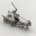 Antique `Miniature` Silver Goat & Cart (1904)