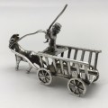 Antique `Miniature` Silver Goat & Cart (1904)