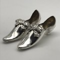 Antique Pair of Sterling Silver `Miniature` Shoes