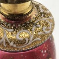 Victorian Cranberry Glass & Enamelled `Ludwig Moser` Scent Bottle