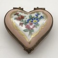 Small French Porcelain Heart Shaped Box