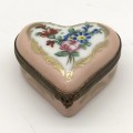 Small French Porcelain Heart Shaped Box