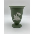 Early Green `Wedgwood` Jasperware Vase (Rare Scenes)