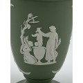 Early Green `Wedgwood` Jasperware Vase (Rare Scenes)