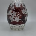 Early Garnet Red Bohemian Crystal Decanter