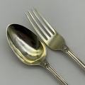Victorian Silver Gilt Christening Fork & Spoon Set (Chawner & Co. 1867)