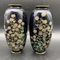 Pair Antique Japanese `Cloisonne-Enamel` Vases