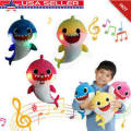 30cm Baby Shark Plush Singing LED Light Plush Toys Music Doll English Song Toy Gift