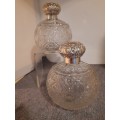 GLASS AND SILVER PERFUME BOTTLES