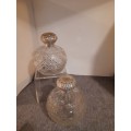 GLASS AND SILVER PERFUME BOTTLES