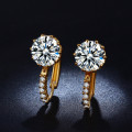 18k gold plated wedding earring CZ diamond AAA zircon jewellery hoops Earrings for women