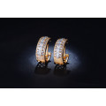 18K Gold Plated CZ diamond Hoop Earrings Engagement jewellery for women