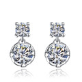 White gold plated Vintage Earrings for Women AAA Zircon elegant stud earrings