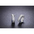 White Gold Plated Hoop Earrings Round Cut Vintage Classic fashion Style Earrings For Women