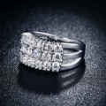 S925 stamped Ring for Women with Simulated Diamonds size 6,8 US