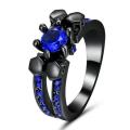 Blue Sapphire 10kt Black Gold Filled Ring Women's Jewelry Sz8 US
