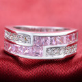 Pink Simulated Diamond Ring Stamped S925 Size 6;7;10 US