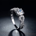 Double Infinity Stamped S925 Ring With Simulated Diamond Size 7 US