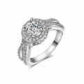 EXCUISITE!!  White Gold Filled Ring With 2ct Simulated Diamonds Size 7 US