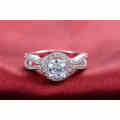 EXCUISITE!!  White Gold Filled Ring With 2ct Simulated Diamonds Size 7 US
