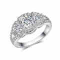 WONDERFUL!! White Gold Filled Ring With Simulated Diamond Size 6 US