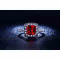 1.00 CT Simulated Ruby White Gold Filled Ring Size 6 ; 7 US