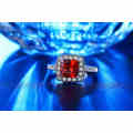 1.00 CT Simulated Ruby White Gold Filled Ring Size 6 ; 7 US